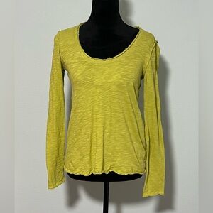ANTHROPOLOGIE Raw Hem Long Sleeve Top - S